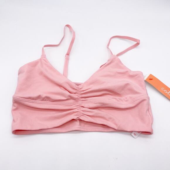Colsie Women's Ruched Front Pink Bralette Top Size S - Picture 2 of 5